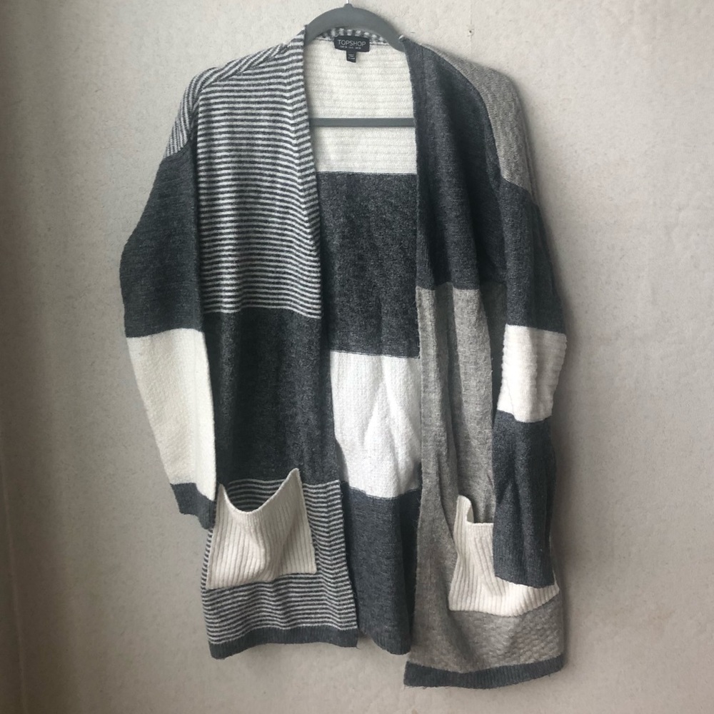 Grey patchwork Topshop Cartigan